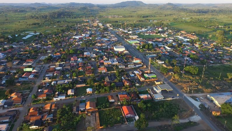 Vista aérea de Nova União, em Rondônia