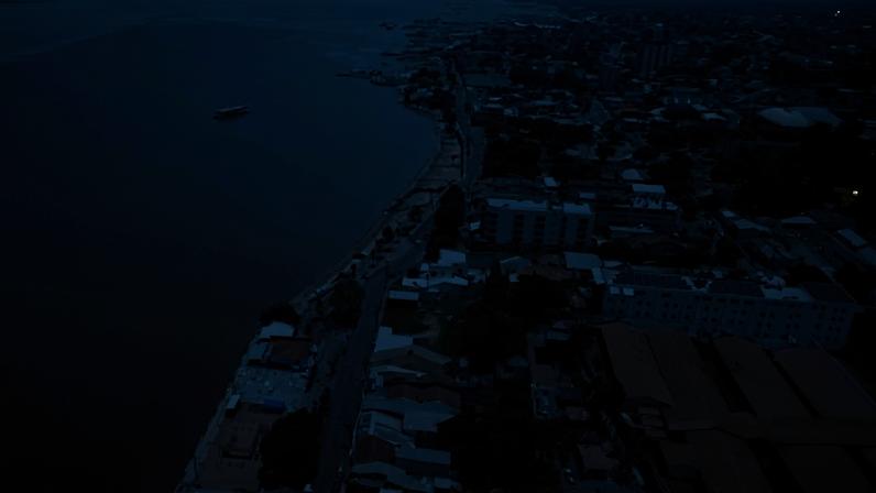 Vista aérea de Óbidos PA, às margens do Rio Amazonas.