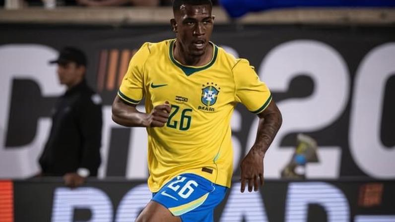 Rayan, atacante da seleção brasileira, durante amistoso contra a Croácia