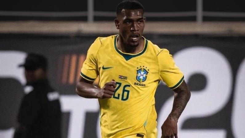 Rayan, atacante da seleção brasileira, durante amistoso contra a Croácia