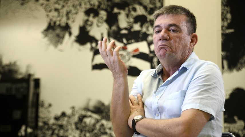 Andrés Sanchez, presidente do Corinthians, em entrevista ao ge — Foto: Marcos Ribolli