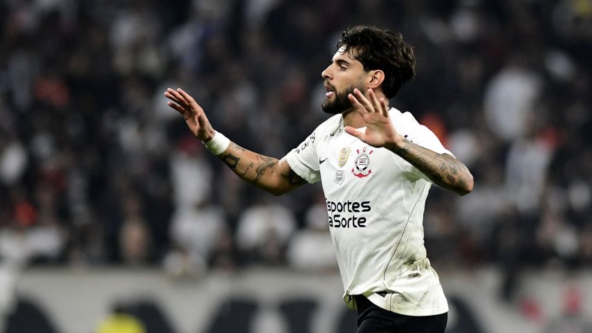 Yuri Alberto comemora gol do Corinthians contra o Barra — Foto: Marcos Ribolli