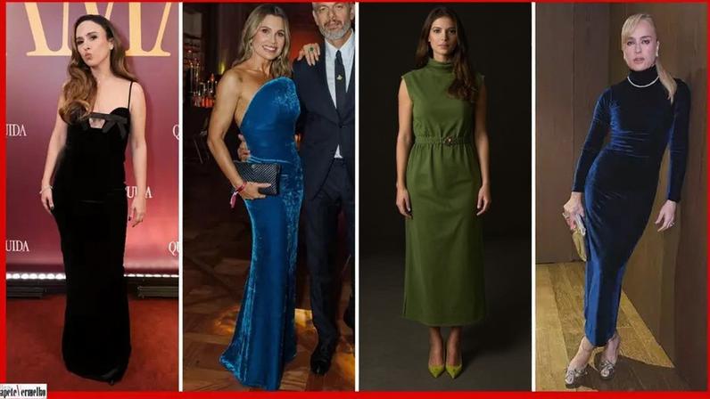 Imagem de veludo com looks de Angelica, Fiorentino, Tatá, Flávia e mais