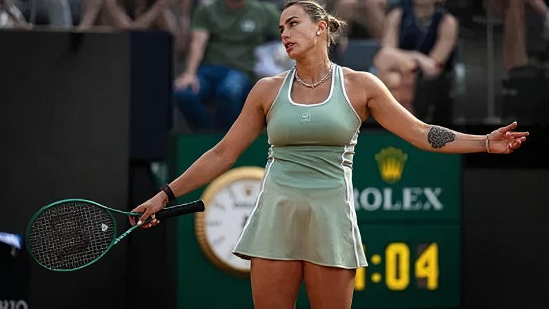 Aryna Sabalenka lamenta ponto perdido no Masters 1000 de Roma