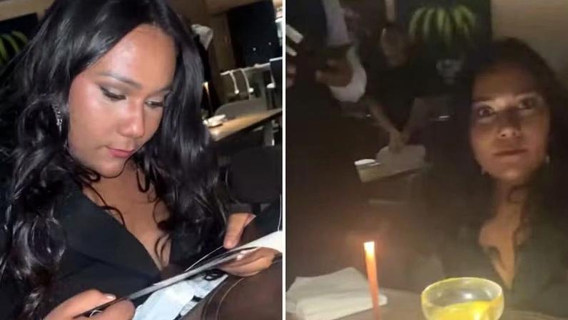 Ex-BBB Chaiany se choca com o valor da conta durante jantar com Gabi: 'Parcela?' — Foto: Reprodução/ Instagram