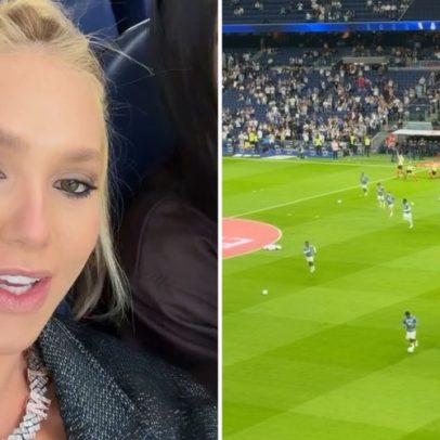 Virginia grita 'gato' ao ver Vini Jr entrar em campo