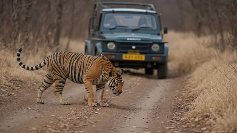 Largue o celular: Índia proíbe aparelhos em safáris — Foto: Ranthambore National Park/Divulgação