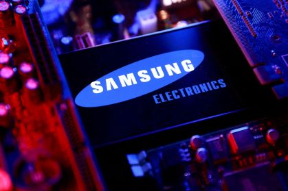 Ilustração mostra logotipo da Samsung Electronics em 25 de agosto de 2025