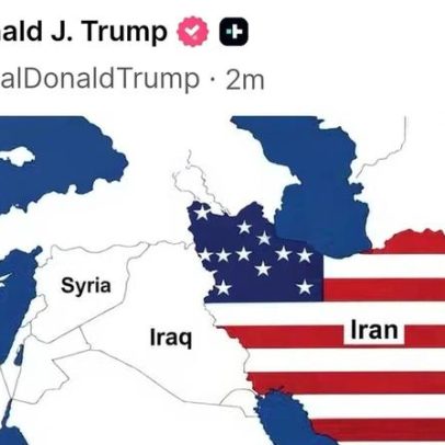 Irã acusa EUA de sabotar negociações; Trump mostra mapa com Irã sob bandeira EUA
