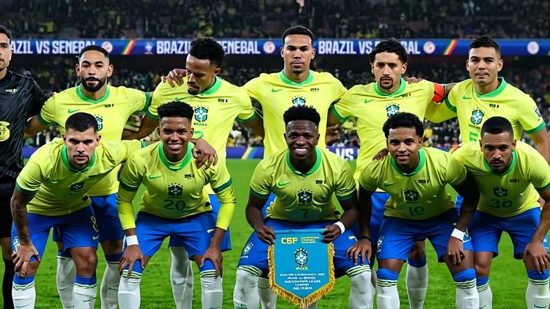 Seleção brasileira perfilada para jogo contra o Senegal