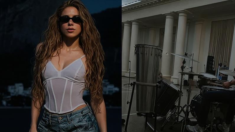 O baterista Brendan Buckley, o percussionista Ihosvanni Conyedo e o baixista Donald Alford II ensaiam para o show de Shakira em Copacabana