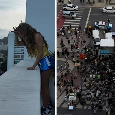 Shakira agradece fãs brasileiros em porta de hotel