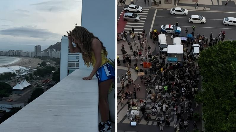Shakira se declara a fãs brasileiros em porta de hotel