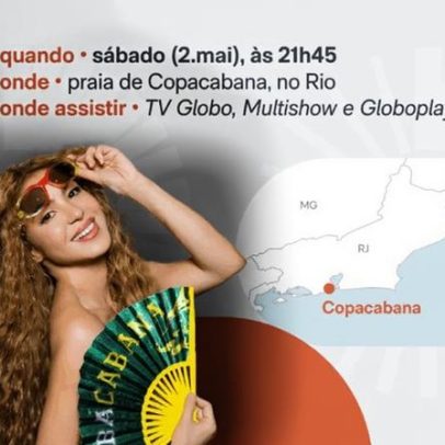 Shakira realiza show gratuito em Copacabana neste sábado