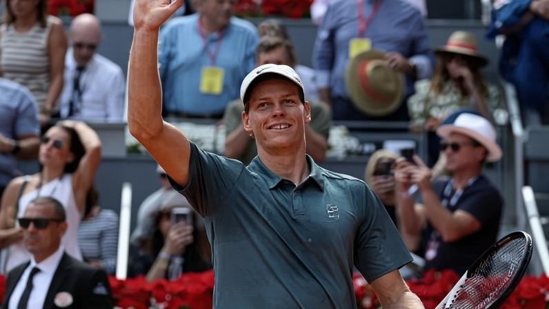 Sinner em ação no Masters 1000 de Madri