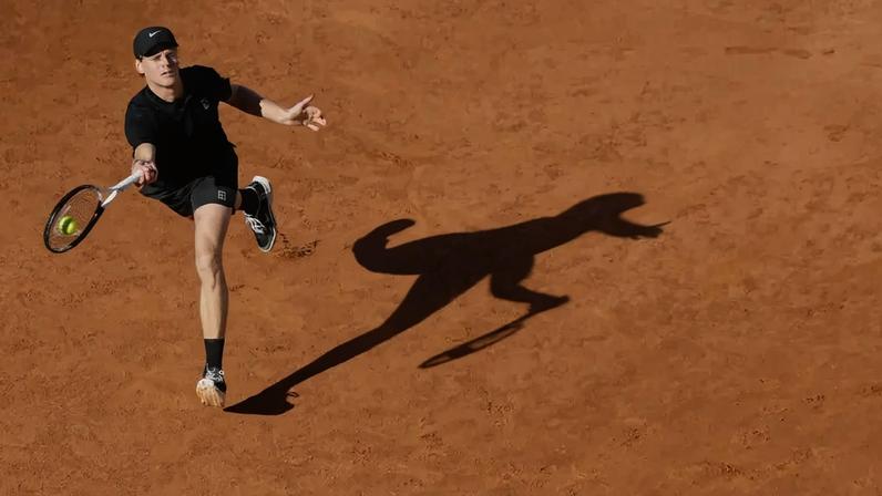 O italiano Jannik Sinner durante a final do Masters 1000 de Roma