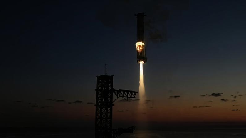 Foguete propulsor da SpaceX — Foto: SpaceX/ Divulgação
