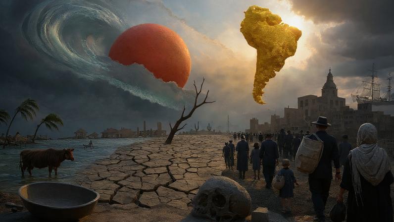 Mais intenso já documentado, Super El Niño de 1877 reduziu em até 4% população mundial. Condições podem se repetir este ano, mas efeitos devem ser distintos (Foto: Imagem criada utilizando ChatGPT Images/Gazeta do Povo)