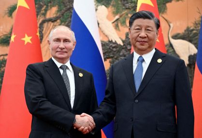 Presidente da Rússia, Vladimir Putin, e presidente da China, Xi Jinping
