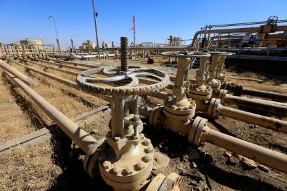 Campo de petróleo na área de Dibis, nos arredores de Kirkuk, no Iraque