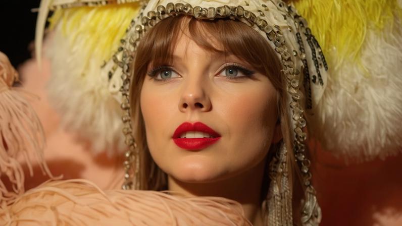 Taylor Swift em imagem promocional do "The Life of a Showgirl"