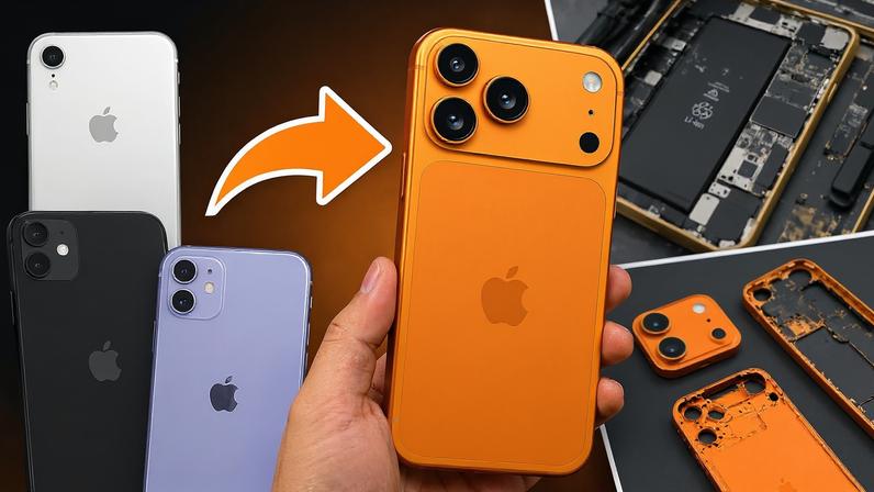 iPhones antigos podem ganhar visual inspirado no iPhone 17 Pro Max com capinhas, películas, módulos falsos de câmera ou troca de carcaça — Foto: Arte/TechTudo