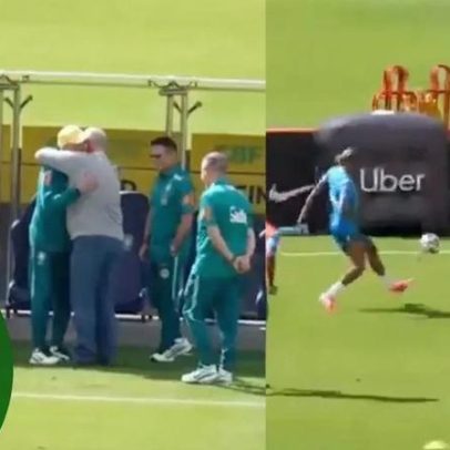 Raphinha faz golaços, Felipão e Ancelotti acompanham treino da Seleção