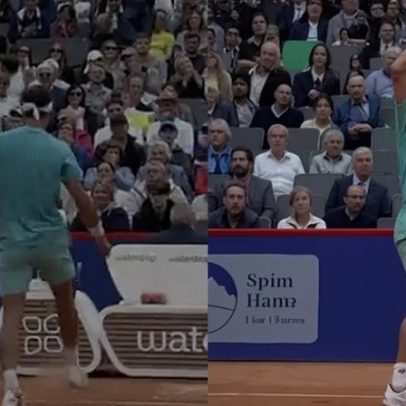 Tennisista alemão chuta raquete após perder ponto