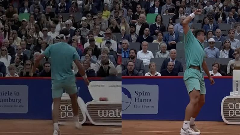 Tennisista alemão chuta raquete após perder ponto