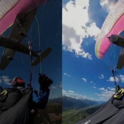 Praticante de parapente sobrevive a colisão com avião na Áustria