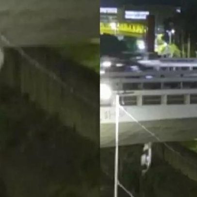 Carro cai no Rio Tamanduateí após acidente envolvendo três veículos em SP