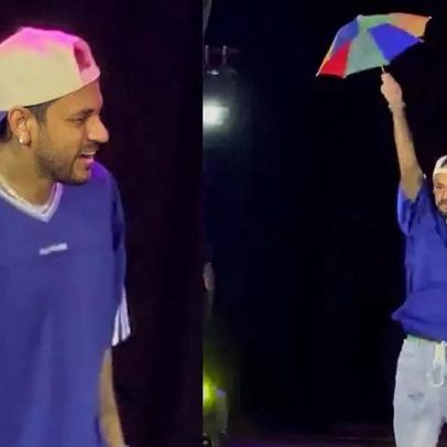 Neymar encerra apresentação com a família presente e dança no palco