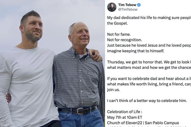 Tim Tebow convida fãs a honrar o pai falecido e seguir a missão de Bob Tebow