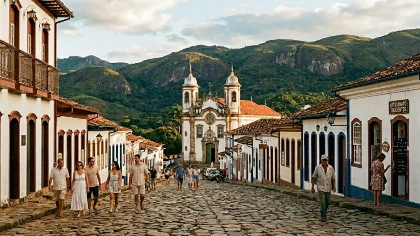 Cidade mineira revive século XVIII com ouro nos altares e trem a vapor de 1881