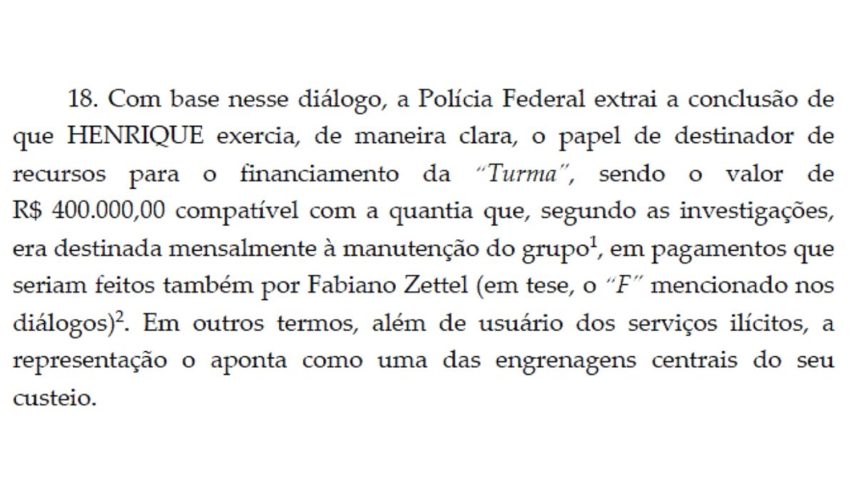 Trecho decisão Polícia Federal Zettel