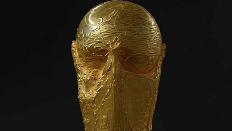 Troféu da Copa do Mundo FIFA na final da edição de 2022