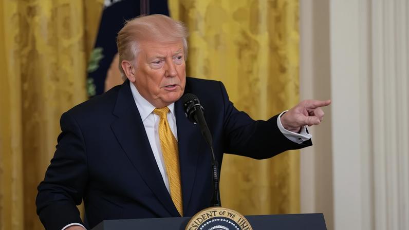 Presidente dos EUA, Donald Trump, em evento na Casa Branca em Washington, EUA, em 6 de maio de 2026