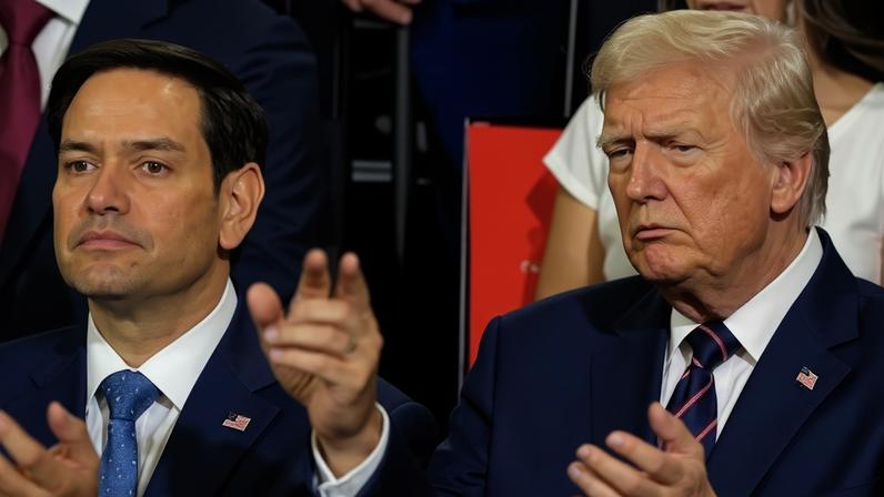 Imagem colorida de Marco Rubio e Trump - Metrópoles