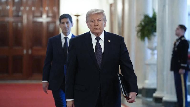 O presidente dos Estados Unidos, Donald Trump, em evento na Casa Branca nesta sexta-feira (22) (Foto: YURI GRIPAS/EFE/EPA)
