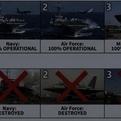 Trump publica imagem comparando EUA e Irã e diz ter destruído forças do regime