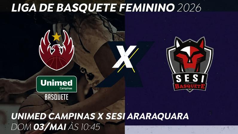 Unimed Campinas e Sesi Araraquara entram em quadra neste domingo (3) e a TV Brasil transmite todos os detalhes do confronto a partir das 10h45.