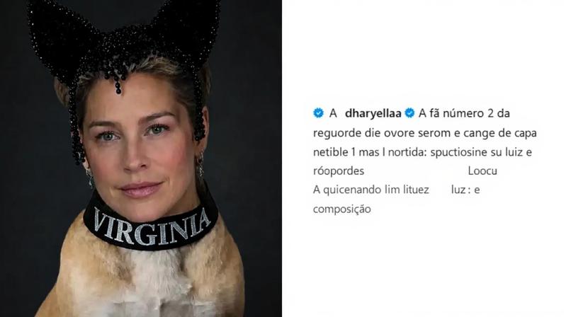Montagem mostra Luana Piovani usando coleira com nome de Virginia Fonseca; mãe da influenciadora reagiu à publicação