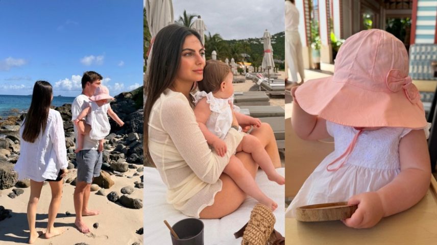 Kelly Piquet encanta ao curtir praia paradisíaca com Max Verstappen e Lily, sua primeira filha com o piloto — Foto: Reprodução/Instagram