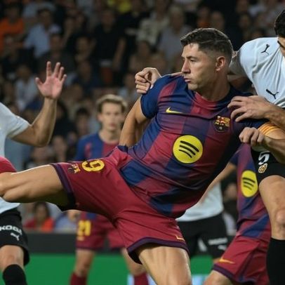 Valência vence de virada e retira faixa de campeão do Barcelona