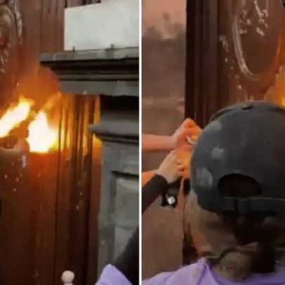 Feministas tentam incendiar igreja histórica no México