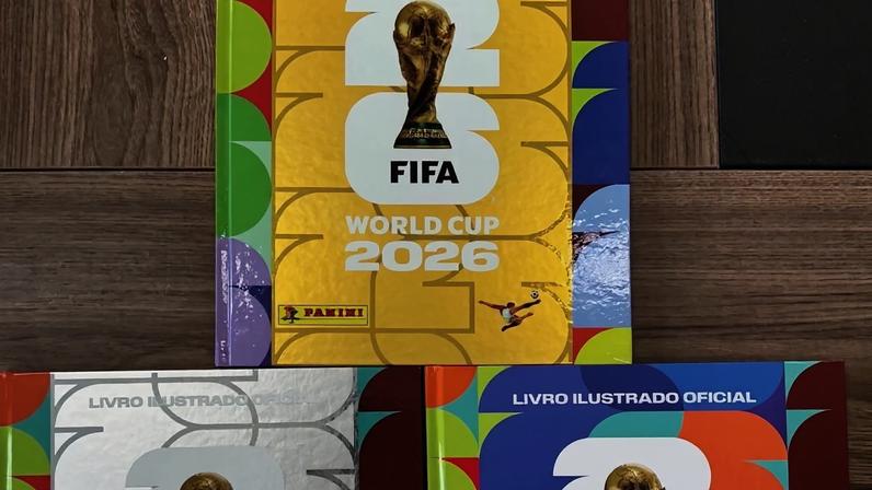 Detalhes do álbum da Copa do Mundo de 2026 (Foto: Gabriel Britto/Lucas Cremonese Lance!)