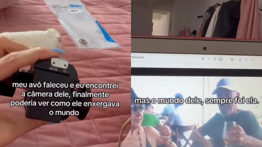 Vídeo neta se emociona ao achar câmera fotográfica do avô falecido