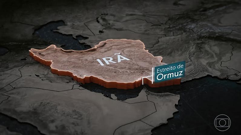Estreito de Ormuz — Foto: reprodução/TV Globo