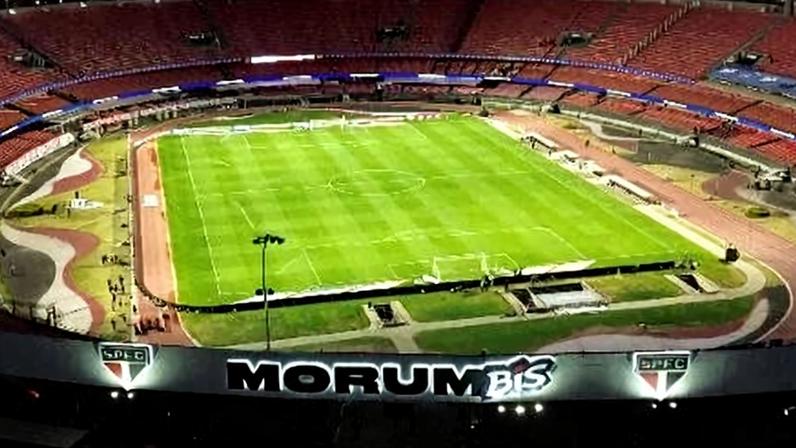 Vista aérea do estádio do Morumbis, em São Paulo