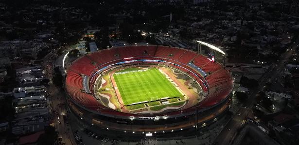 Vista aérea do estádio Morumbi, em São Paulo